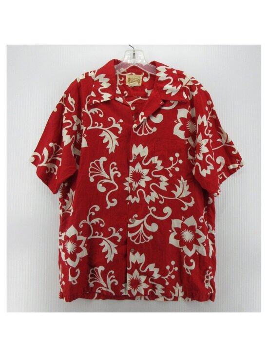 Polynesian Bazaar Other - VTG Polynesian Bazaar Shirt Large 60s 70s Hawaiian Loop Collar Waikiki
